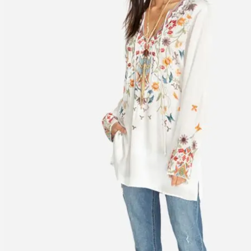 Johnny Was Blair Satin Blouse